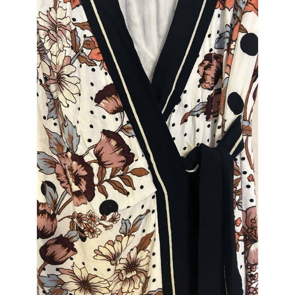 Anthropologie Maeve Floral Aubrey Tie Waist Wrap Dress 2 S Boho Resort Feminine - Picture 5 of 10